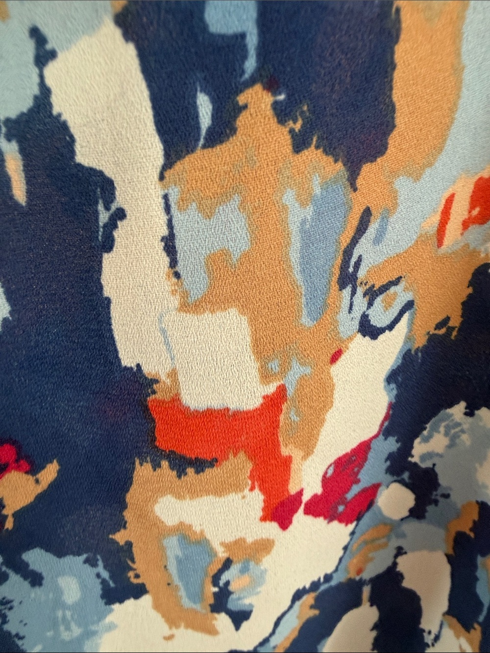 NWT Mia & Tess Women’s Multicolor Abstract Cap-Sleeve flowy Blouse - Picture 5 of 8